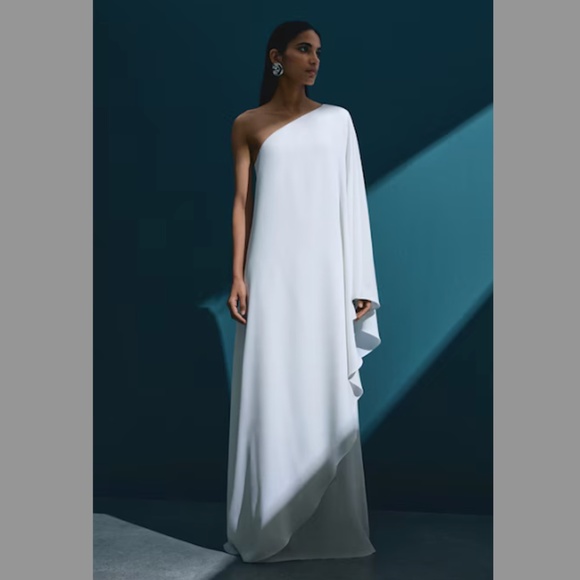 White Asymmetrical Cape Dress from Mango.  Brand-new, unused - Picture 1 of 4